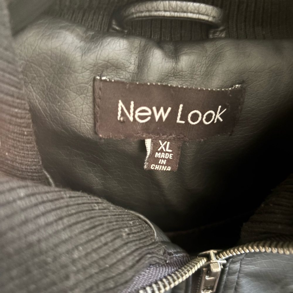 New Look Black Leather Outerwear